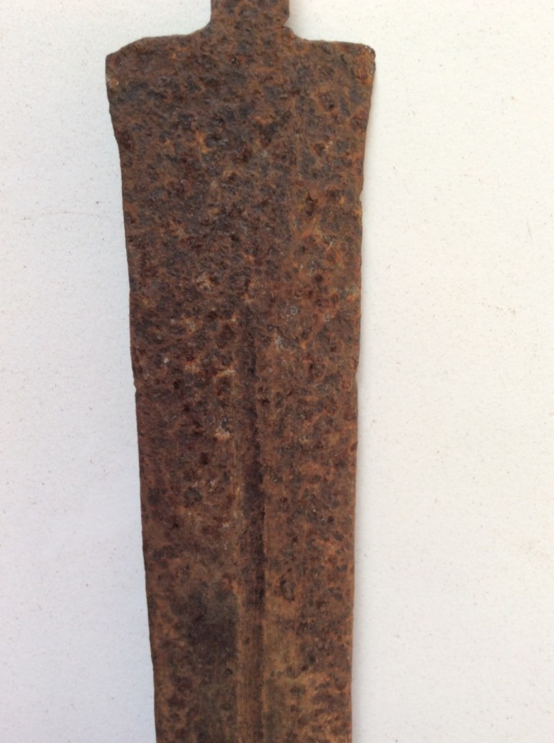 34 5/8” Interesting Old Reclaimed Wrought Iron Sword No Handle Rusty