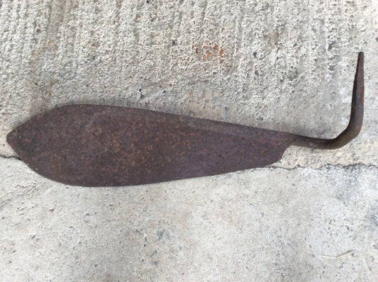 34 1/2” Long Vintage Old Wrought Iron Hay Cutting Knife Blade Tool