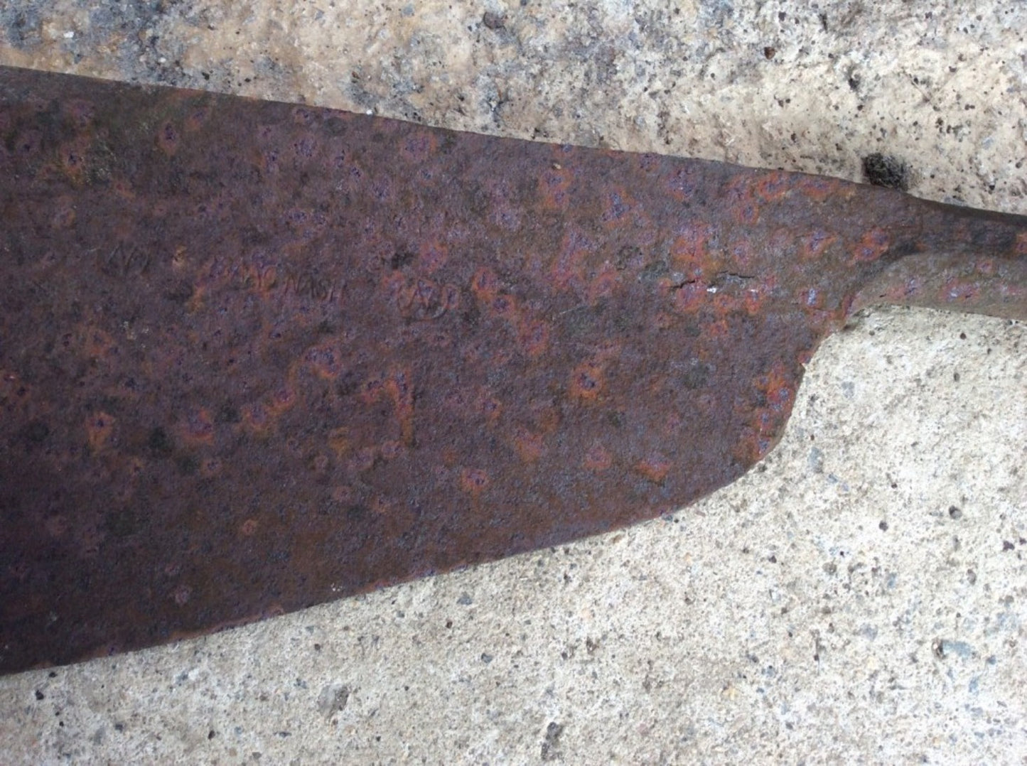 34 1/2” Long Vintage Old Wrought Iron Hay Cutting Knife Blade Tool