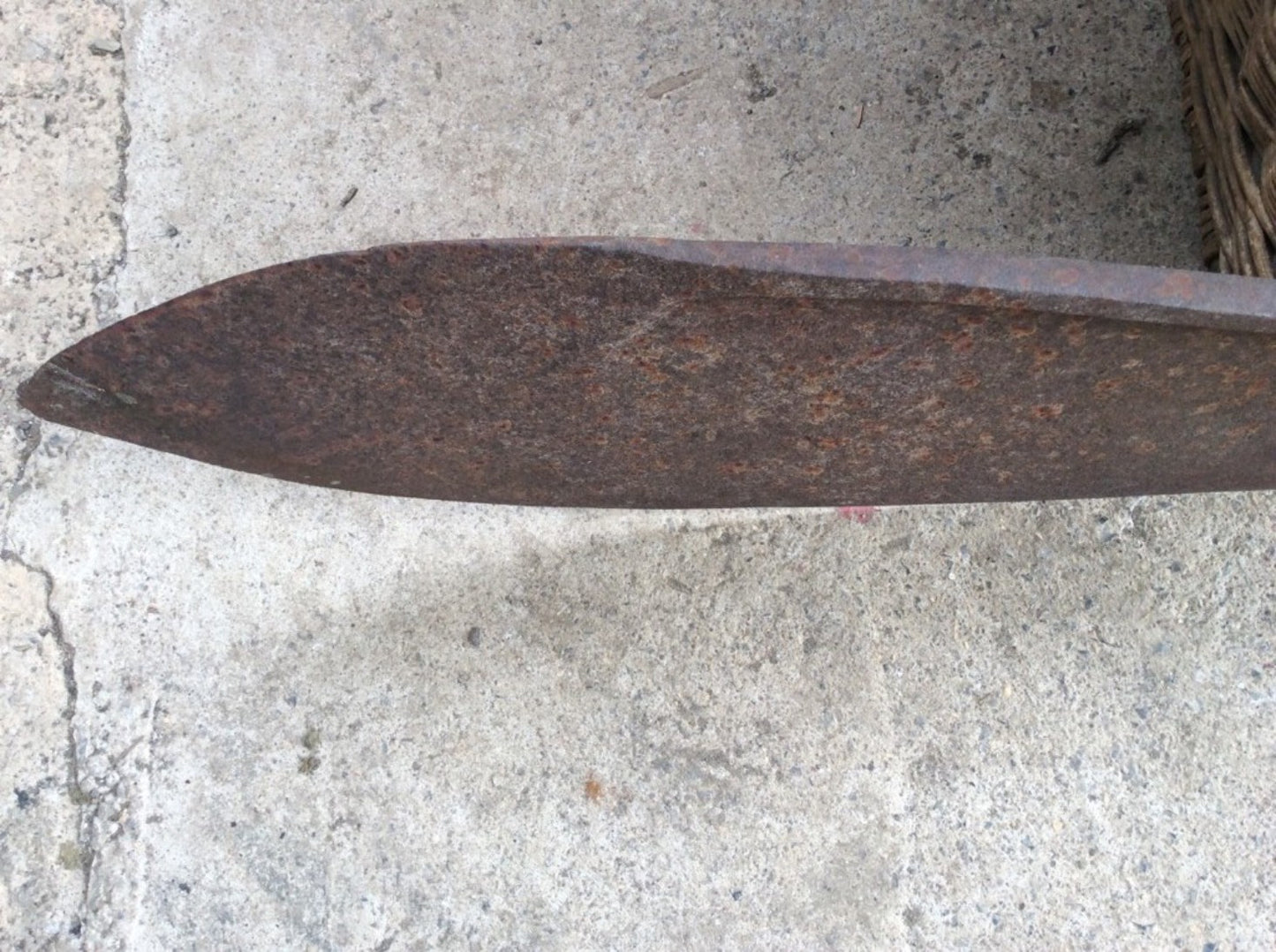 34 1/2” Long Vintage Old Wrought Iron Hay Cutting Knife Blade Tool