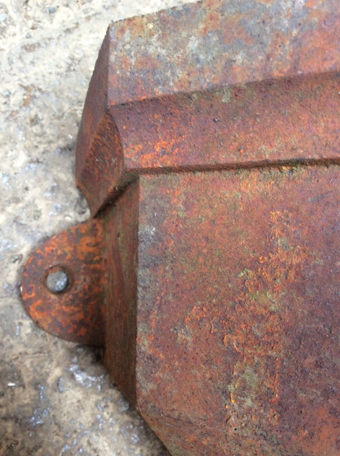 8 1/8” High Salvaged Victorian Cast Iron Fluted Eared Gutter Hopper