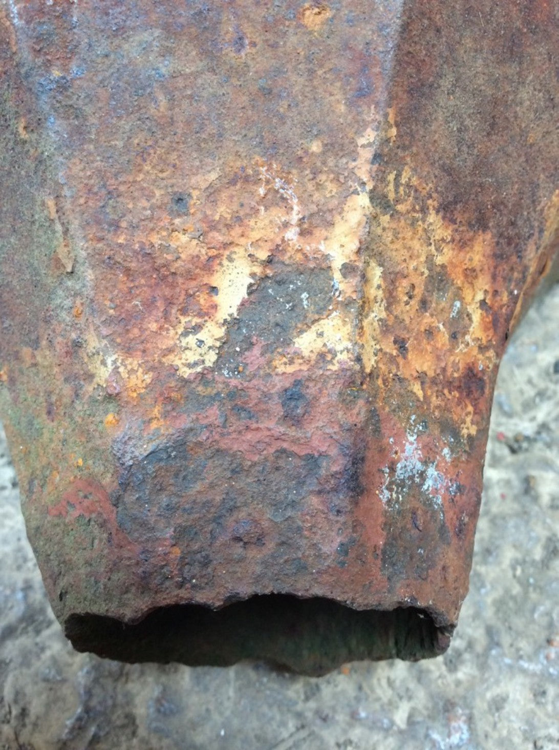 8 1/8” High Salvaged Victorian Cast Iron Fluted Eared Gutter Hopper