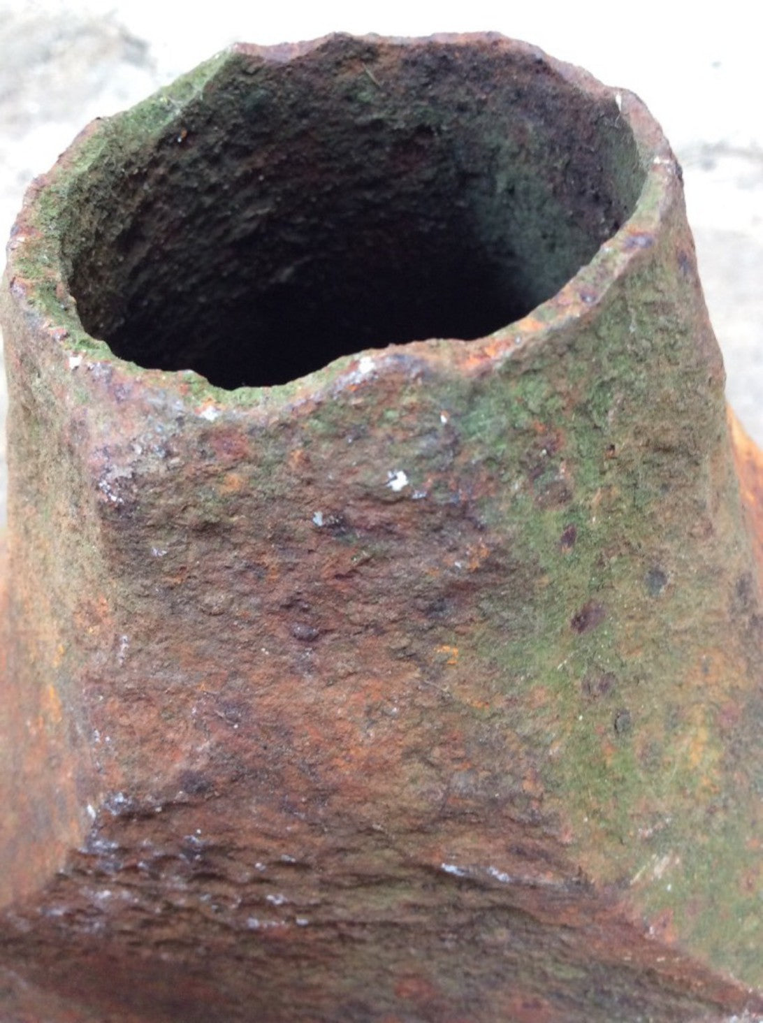 8 1/8” High Salvaged Victorian Cast Iron Fluted Eared Gutter Hopper