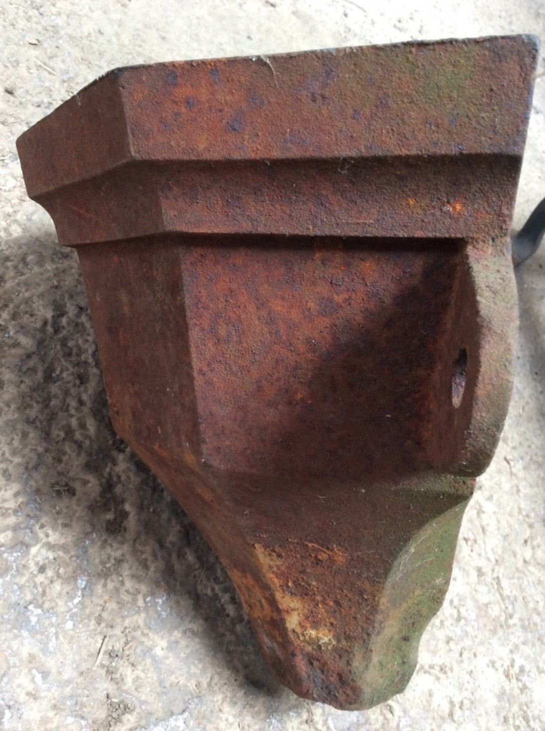 8 1/8” High Salvaged Victorian Cast Iron Fluted Eared Gutter Hopper