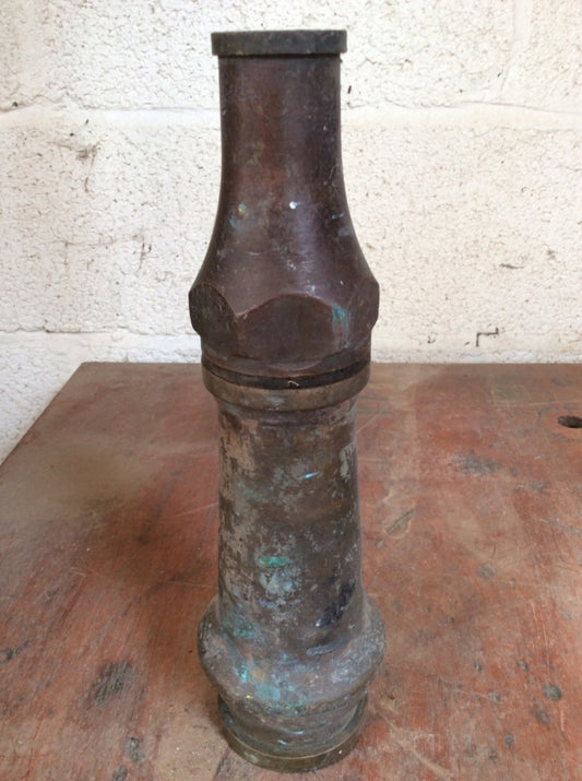 Vintage Old Brass WWII Fire Brigade Brass Nozzle Dated 1941 - Fire Hose Nozzle