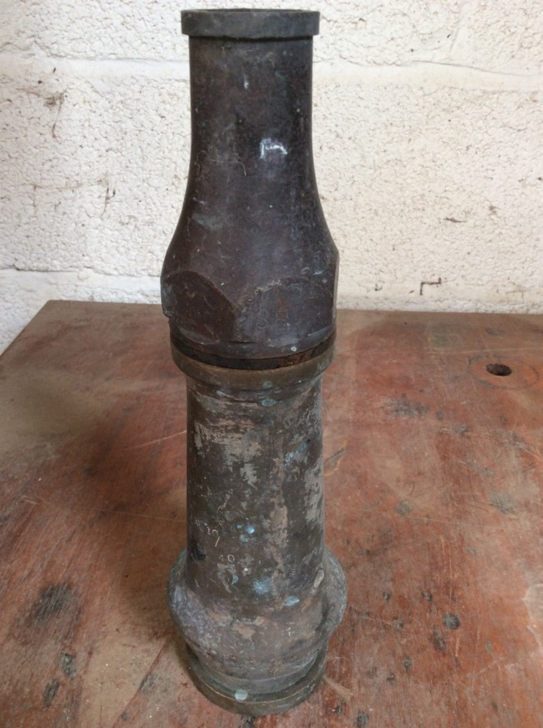 Vintage Old Brass WWII Fire Brigade Brass Nozzle Dated 1941 - Fire Hose Nozzle