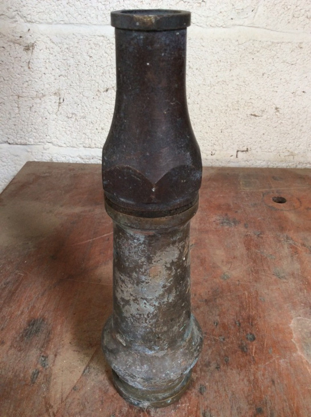 Vintage Old Brass WWII Fire Brigade Brass Nozzle Dated 1941 - Fire Hose Nozzle