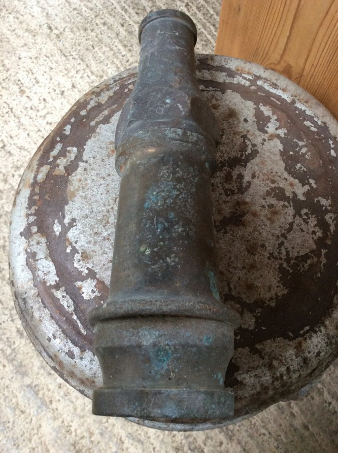 Vintage Old Brass WWII Fire Brigade Nozzle Dated 1941 - Fire Hose Nozzle