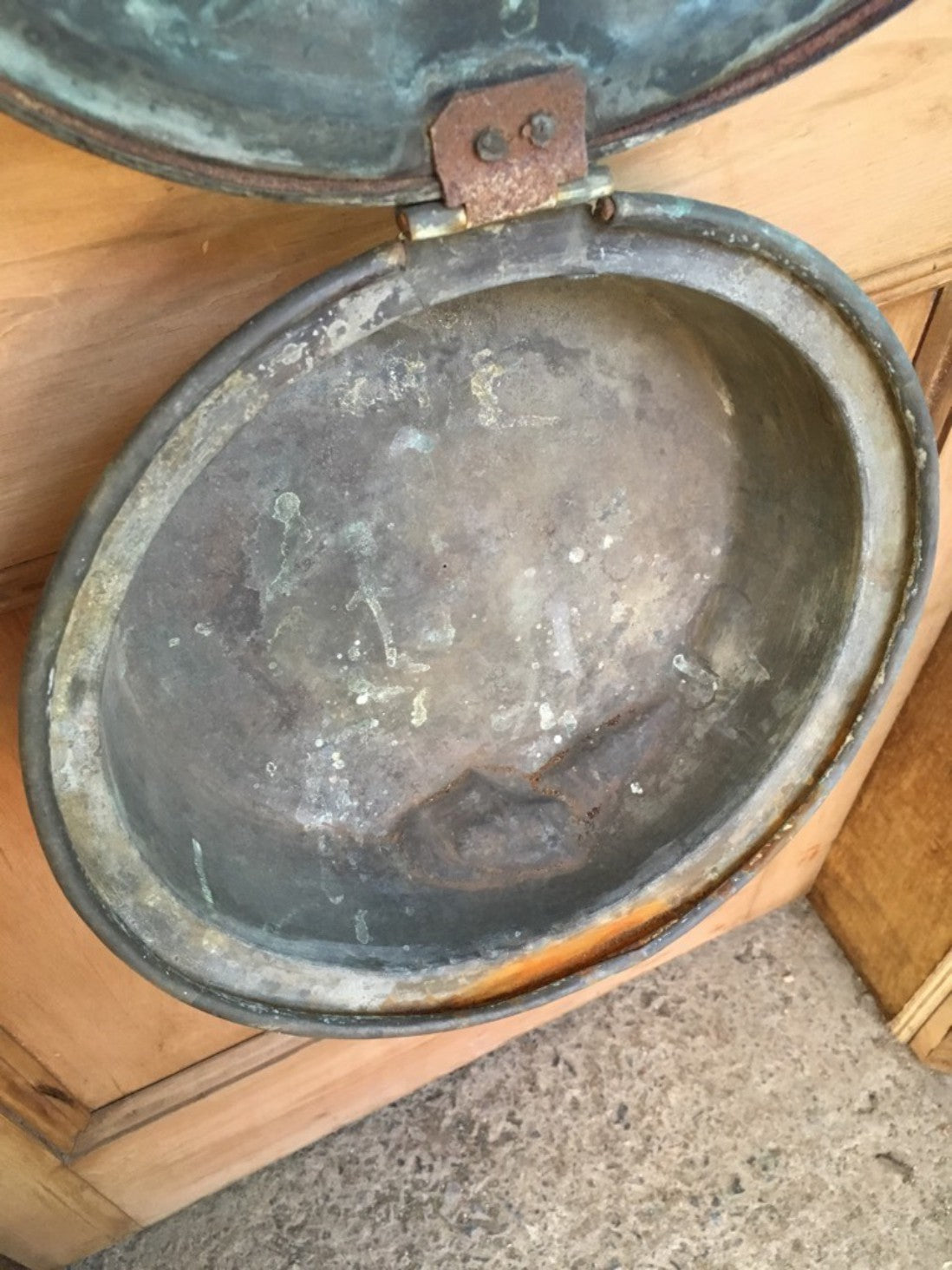 Antique Victorian Copper Large Bed Warming Pan 12 3/4" Diameter