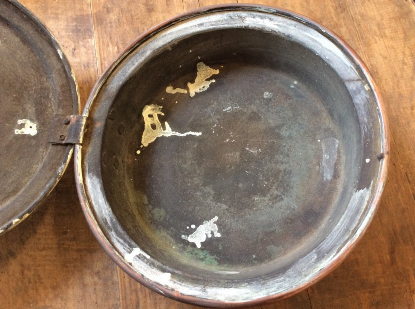 Antique Victorian Copper Large Bed Warming Pan 12 3/8 Diameter