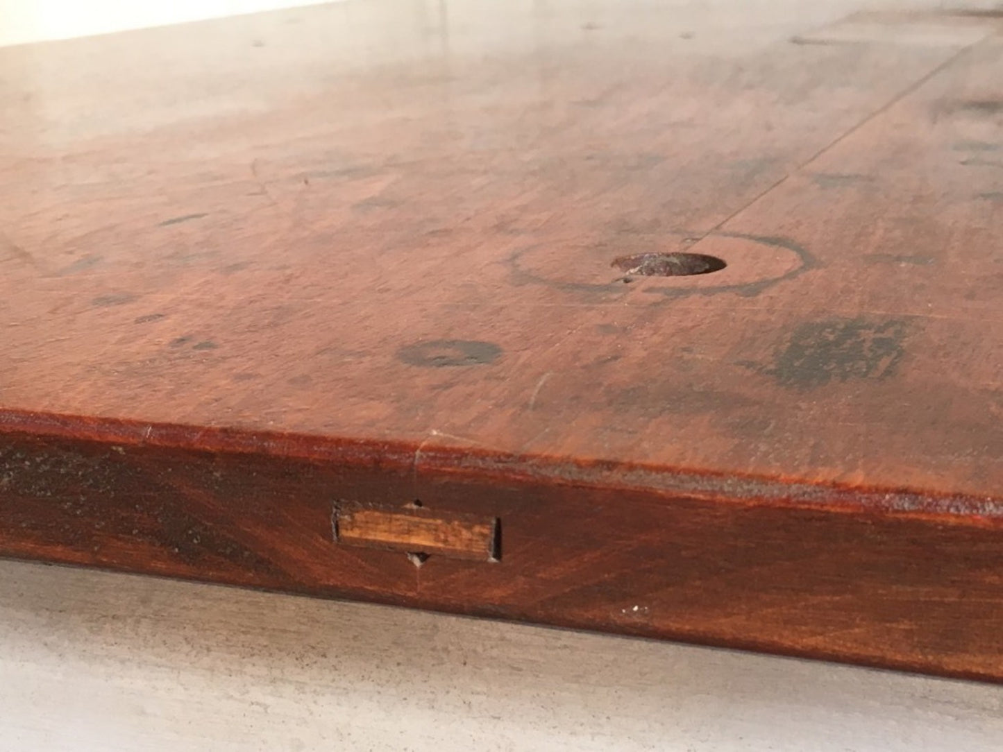 36 1/4” By 42” Interesting Old Teak Kitchen Middle Island Table Unit Worktop