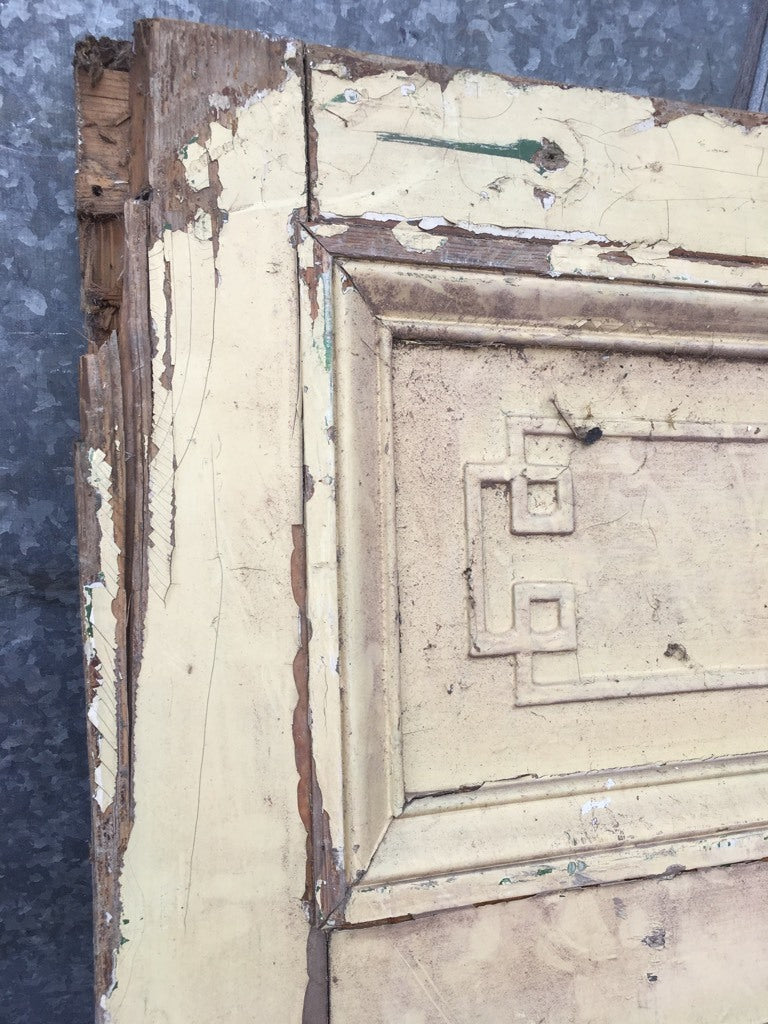 36 3/8”x82 5/8” Victorian Painted Pine Four Panel 1 Over 2 Over 1 Internal Door