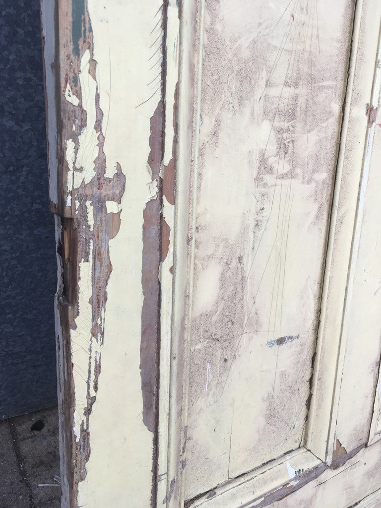 36 3/8”x82 5/8” Victorian Painted Pine Four Panel 1 Over 2 Over 1 Internal Door