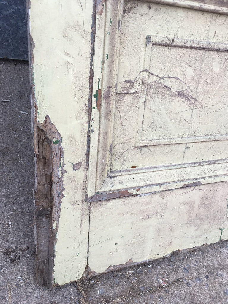 36 3/8”x82 5/8” Victorian Painted Pine Four Panel 1 Over 2 Over 1 Internal Door