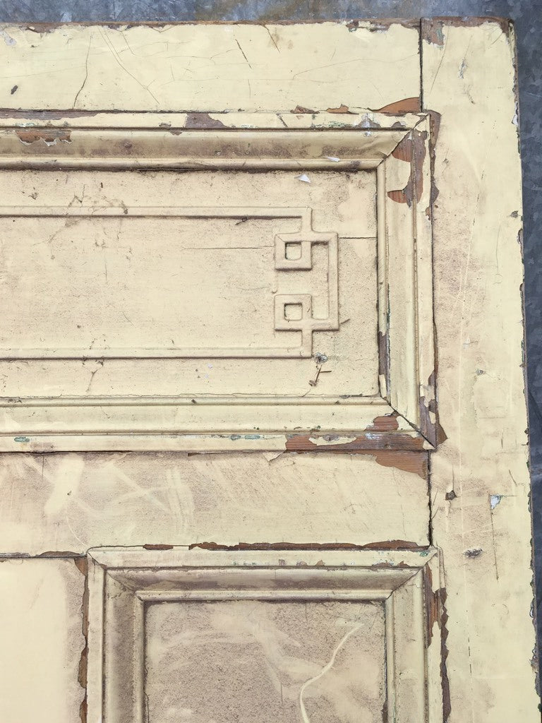 36 3/8”x82 5/8” Victorian Painted Pine Four Panel 1 Over 2 Over 1 Internal Door