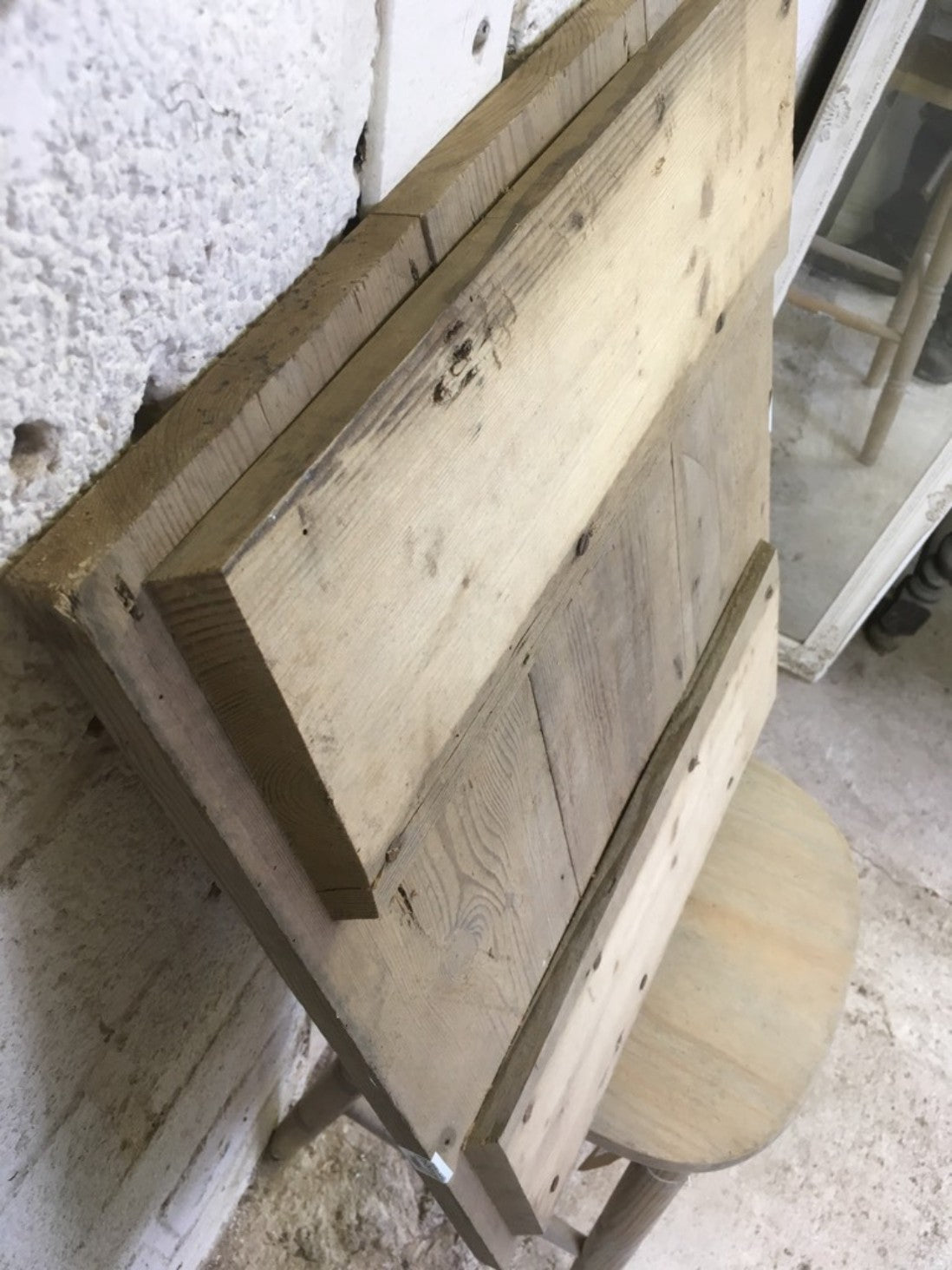 20”x24” Reclaimed Old Stripped Pine 3 Plank & Ledge Internal Cupboard Door