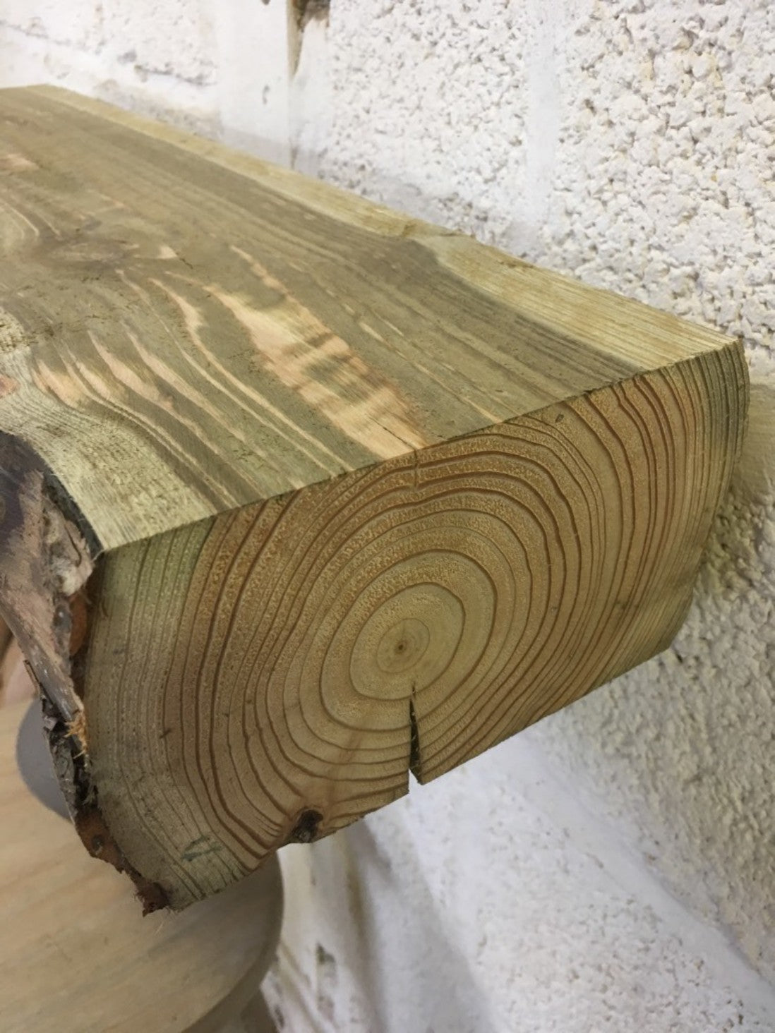 66cm Pine Old Beam Solid Waney Edge Rustic Post Fireplace Over Mantle Lintel