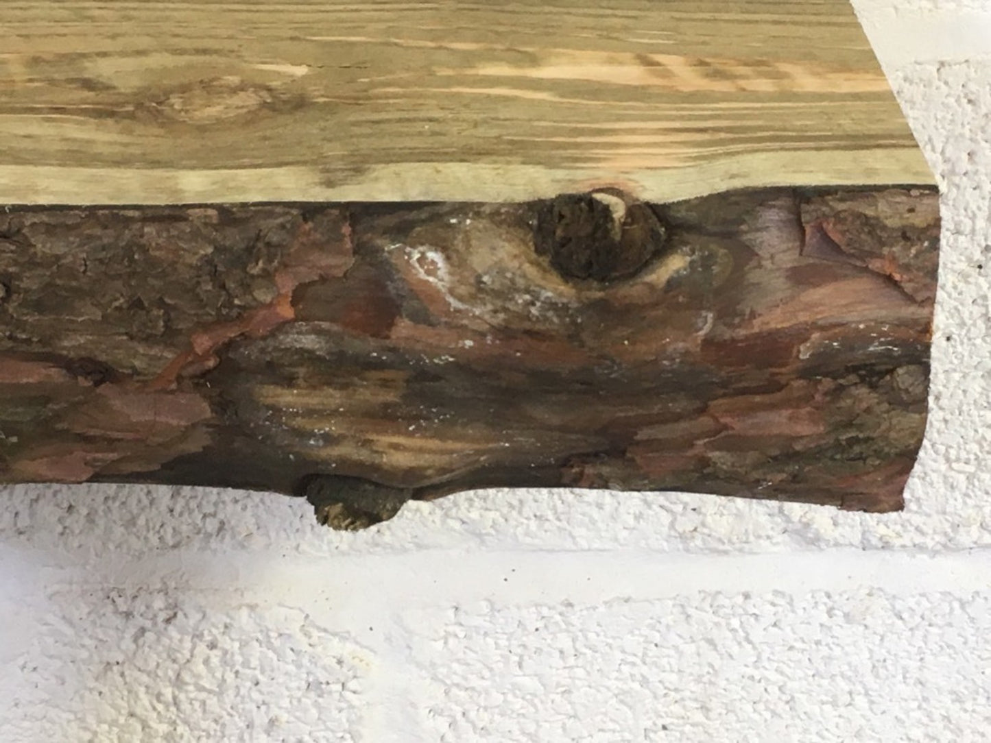 66cm Pine Old Beam Solid Waney Edge Rustic Post Fireplace Over Mantle Lintel
