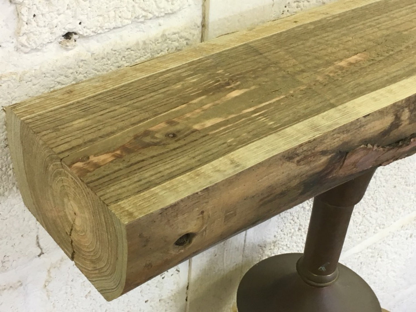 66cm Pine Old Beam Solid Waney Edge Rustic Post Fireplace Over Mantle Lintel