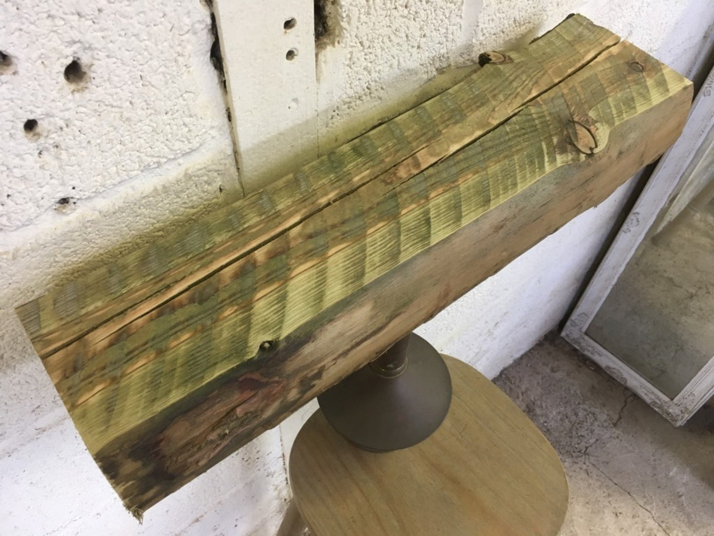 66cm Pine Old Beam Solid Waney Edge Rustic Post Fireplace Over Mantle Lintel