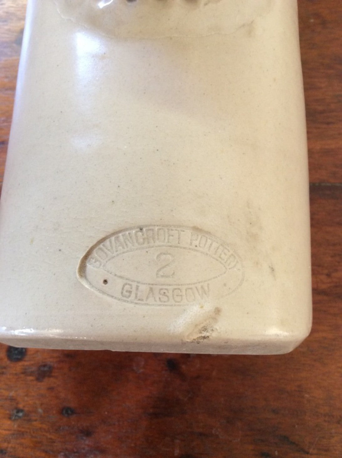 11 3/8” Long Vintage Old Clay Bed Warmer Stoneware Stopper Govancroft Pottery