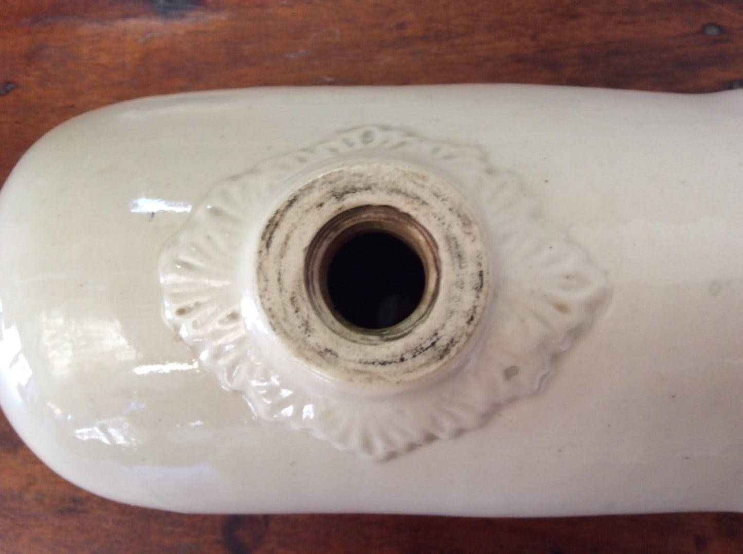 6 1/4” Long Vintage Old Clay Stoneware Bed Warmer Langley Ware