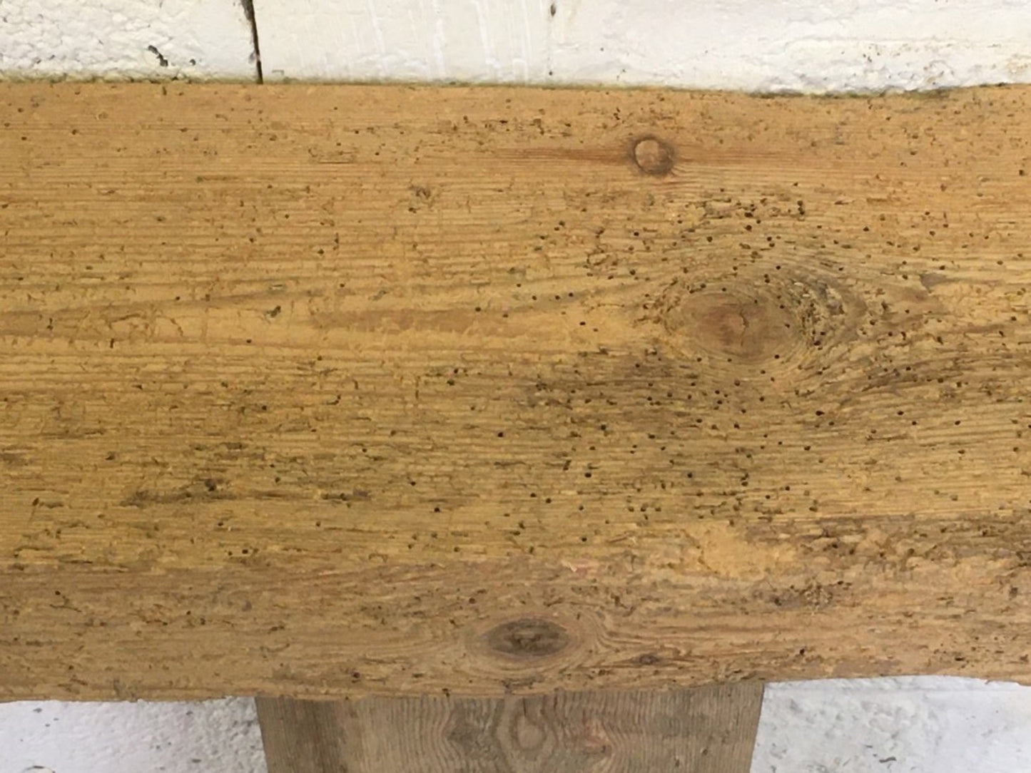 2ft Or 61cm By 6 7/8” By 2 7/8” Old Reclaimed Rustic Pine Mantel Shelf Wormy