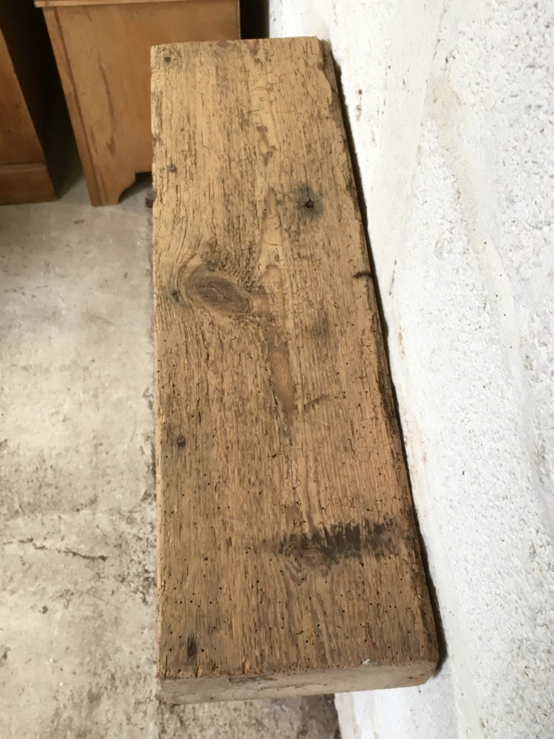 2ft Or 61cm Long By 7” Old Reclaimed Rustic Pine Mantle Shelf Wormy Shelf