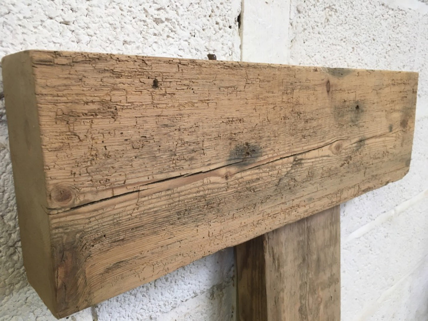 2ft Or 61cm Long By 7” Old Reclaimed Rustic Pine Mantle Shelf Wormy Shelf