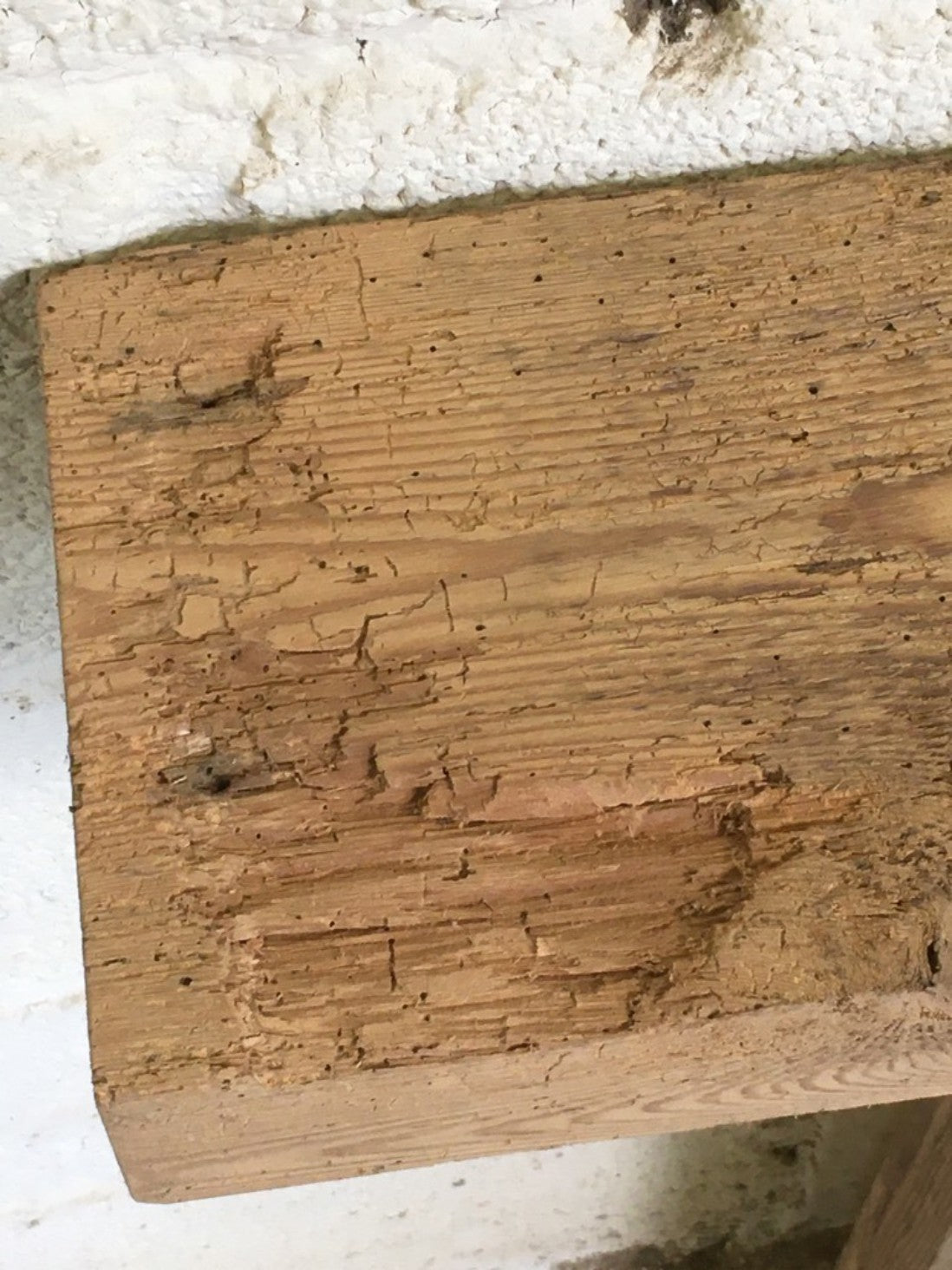 2ft X 6 7/8” X 2 7/8” Length Reclaimed Old Rustic Pine Mantel Shelf Wormy