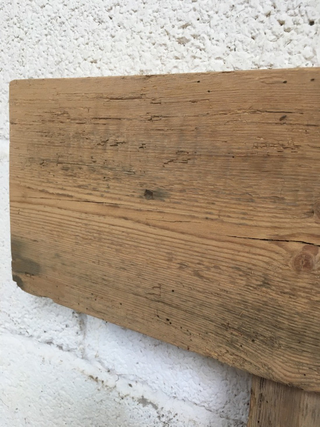 2ft X 6 7/8” X 2 7/8” Length Reclaimed Old Rustic Pine Mantel Shelf Wormy