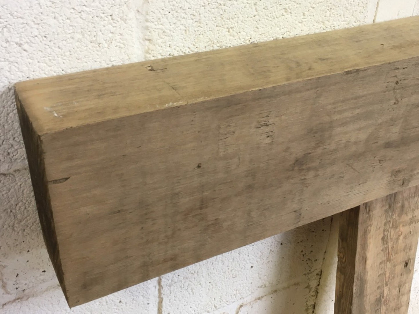 4ft 1 3/8" Or 1.26m By 9 3/4” By 6” Length Reclaimed Old Chunky Pine Beam