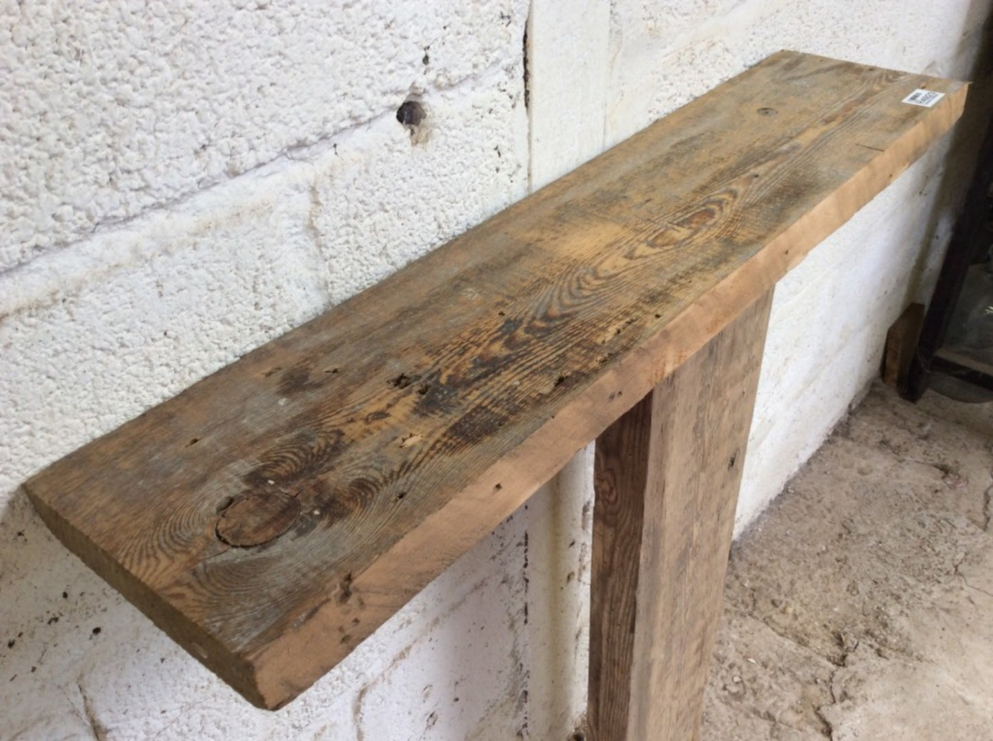 2ft 6 1/8" Or 76.6cm Long X 6 7/8” Old Reclaimed Rustic Pine Mantel Shelf