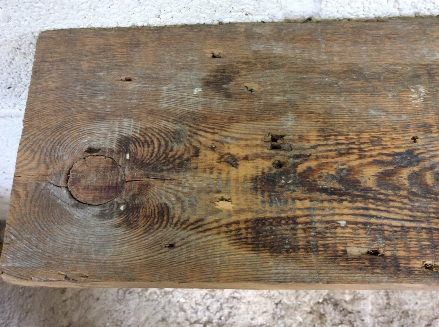 2ft 6 1/8" Or 76.6cm Long X 6 7/8” Old Reclaimed Rustic Pine Mantel Shelf