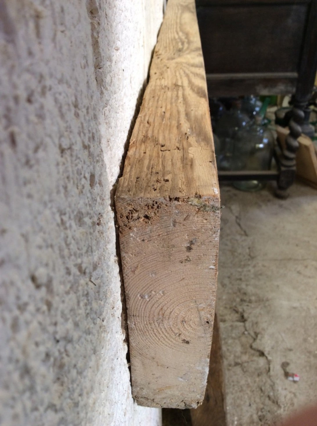 2ft 7 7/8" Or 81cm Long Old Reclaimed Rustic Pine Mantle Shelf