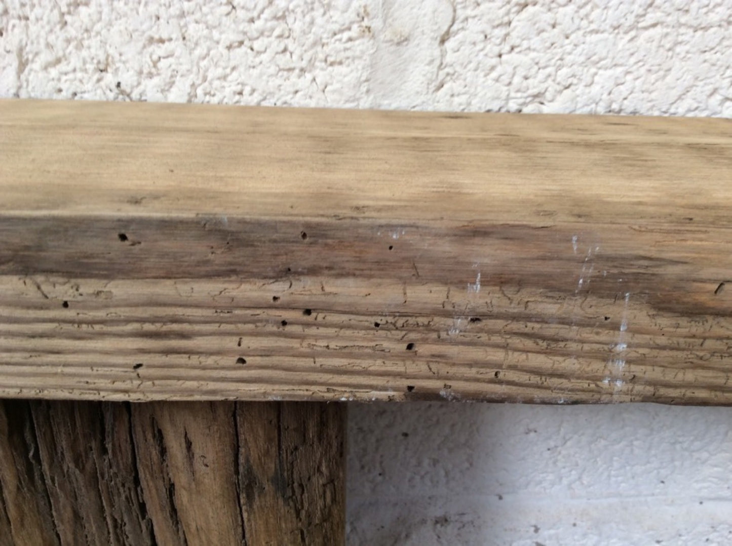 2ft 7 7/8" Or 81cm Long Old Reclaimed Rustic Pine Mantle Shelf