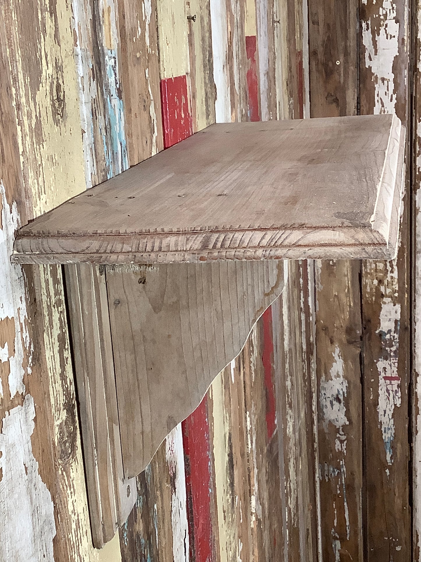 Small 2ft Rustic Old Wooden Reclaimed Wall Mounted Pine Shelf