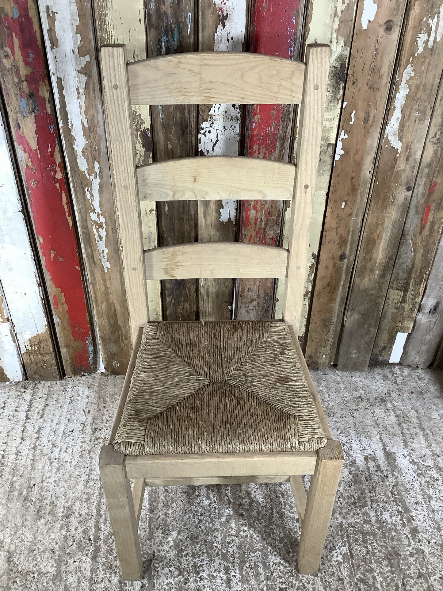 Solid Stained Ash Shaker Style Back Kitchen Dining Room Chair Sea Grass Seat
