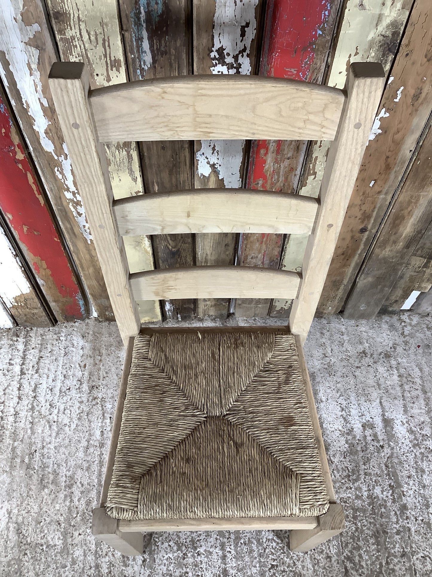 Solid Stained Ash Shaker Style Back Kitchen Dining Room Chair Sea Grass Seat