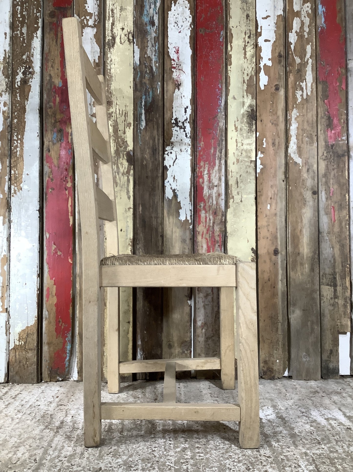 Solid Stained Ash Shaker Style Back Kitchen Dining Room Chair Sea Grass Seat