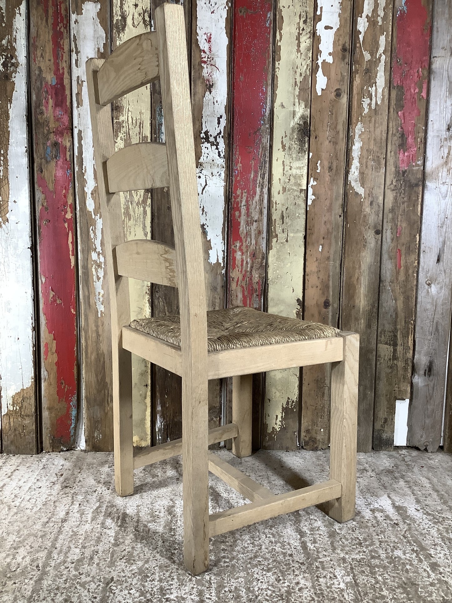 Solid Stained Ash Shaker Style Back Kitchen Dining Room Chair Sea Grass Seat