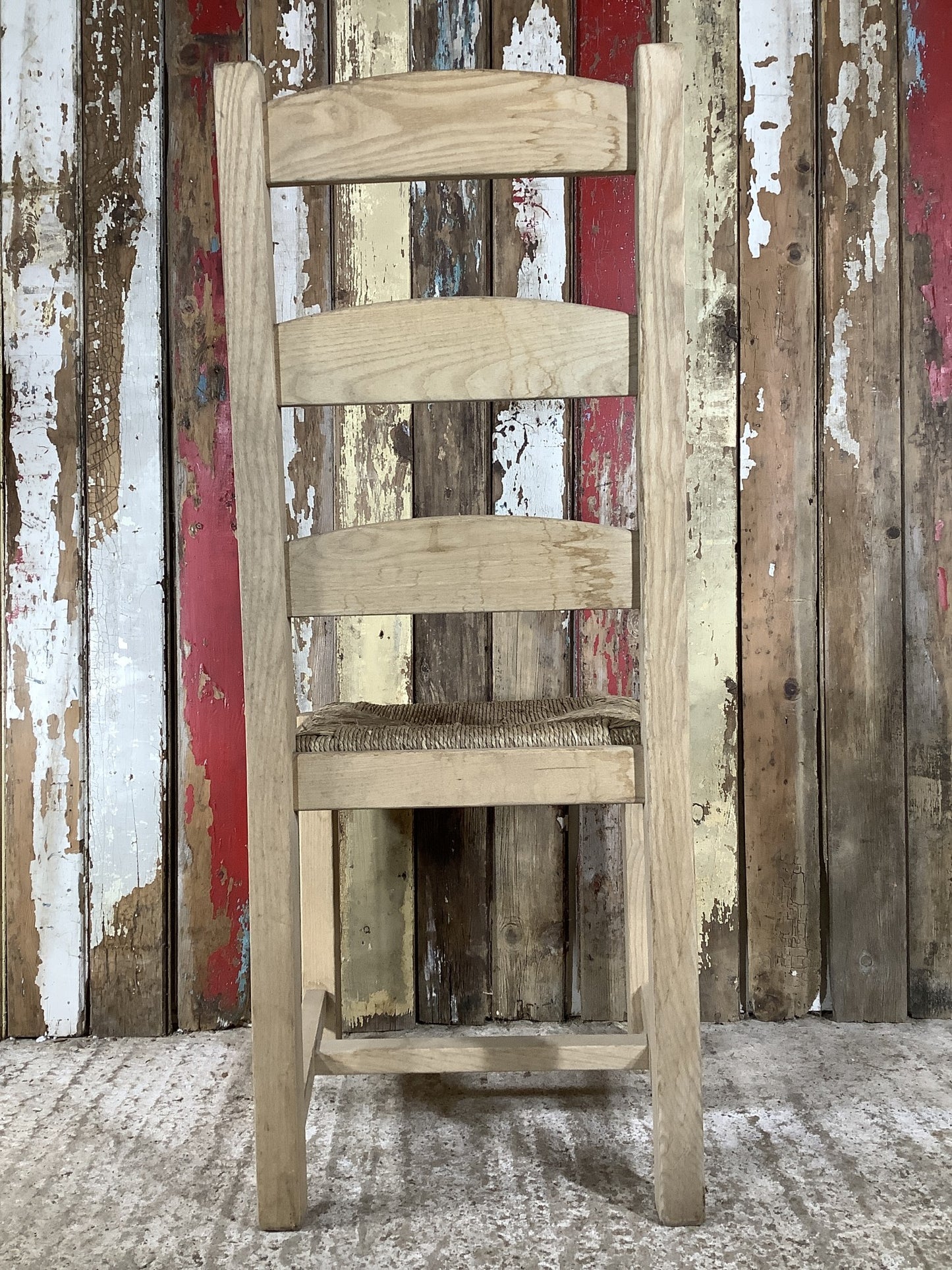 Solid Stained Ash Shaker Style Back Kitchen Dining Room Chair Sea Grass Seat