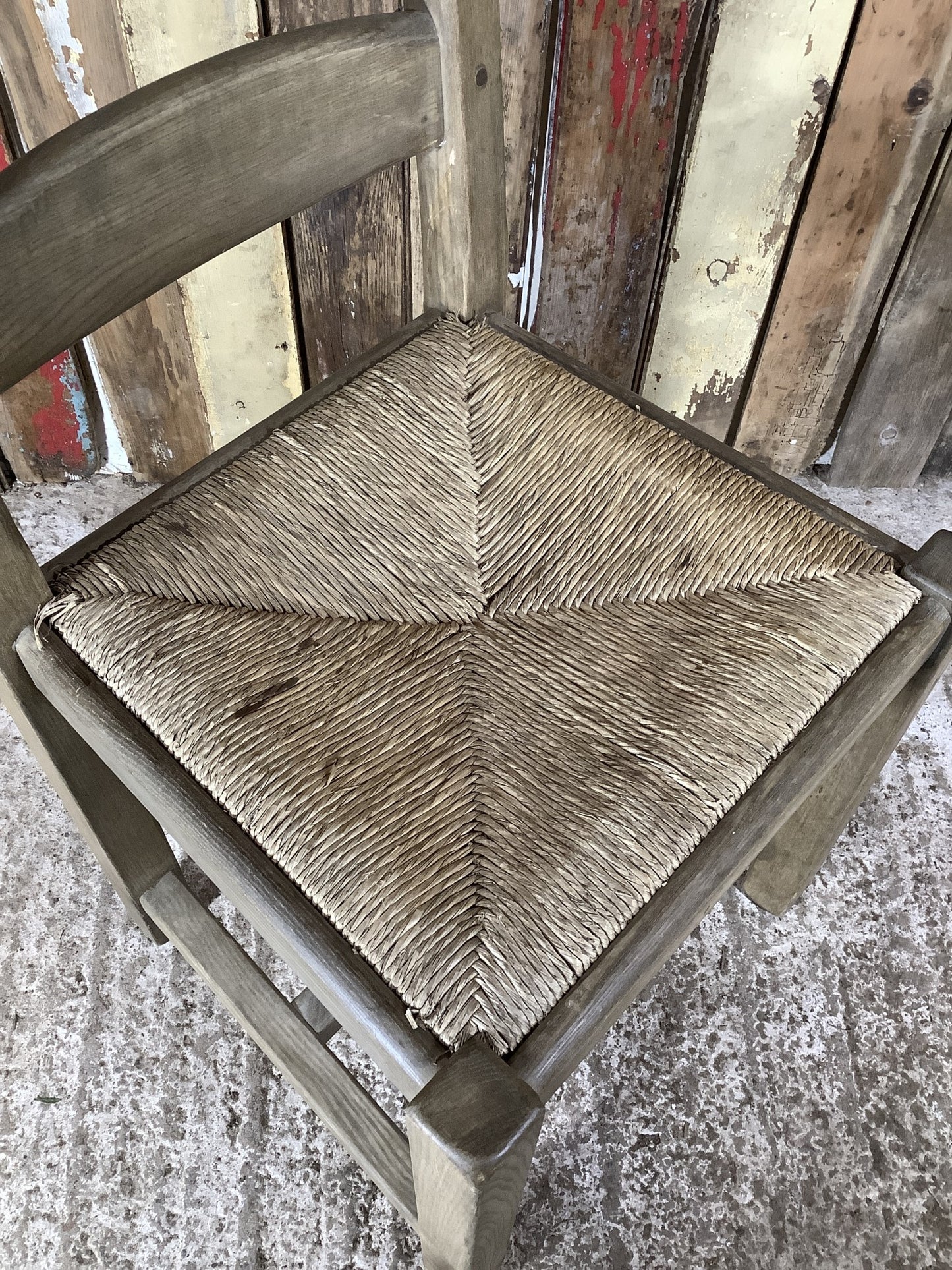 Solid Stained Ash Shaker Style Back Kitchen Dining Room Chair Sea Grass Seat