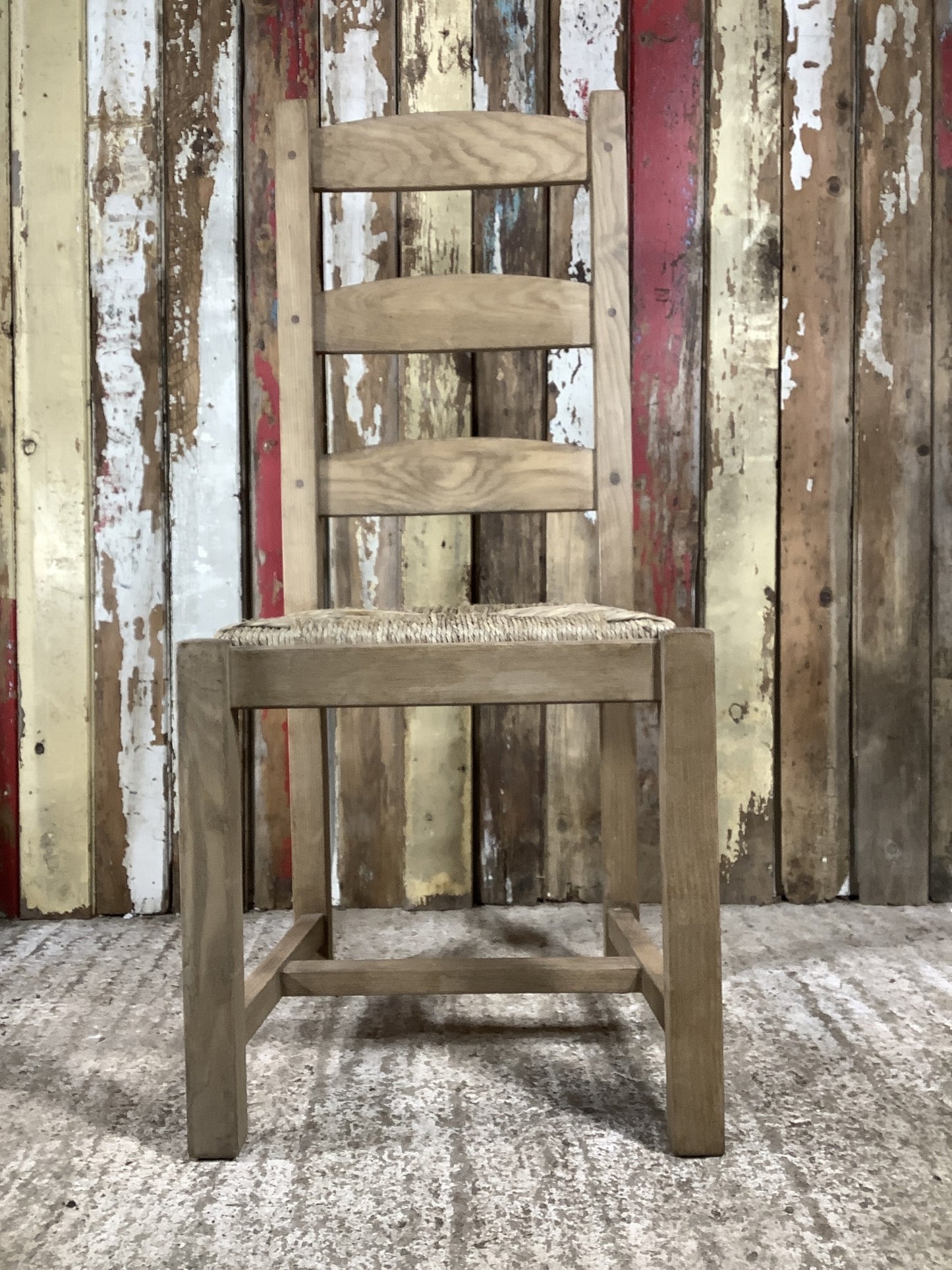 Solid Stained Ash Shaker Style Back Kitchen Dining Room Chair Sea Grass Seat