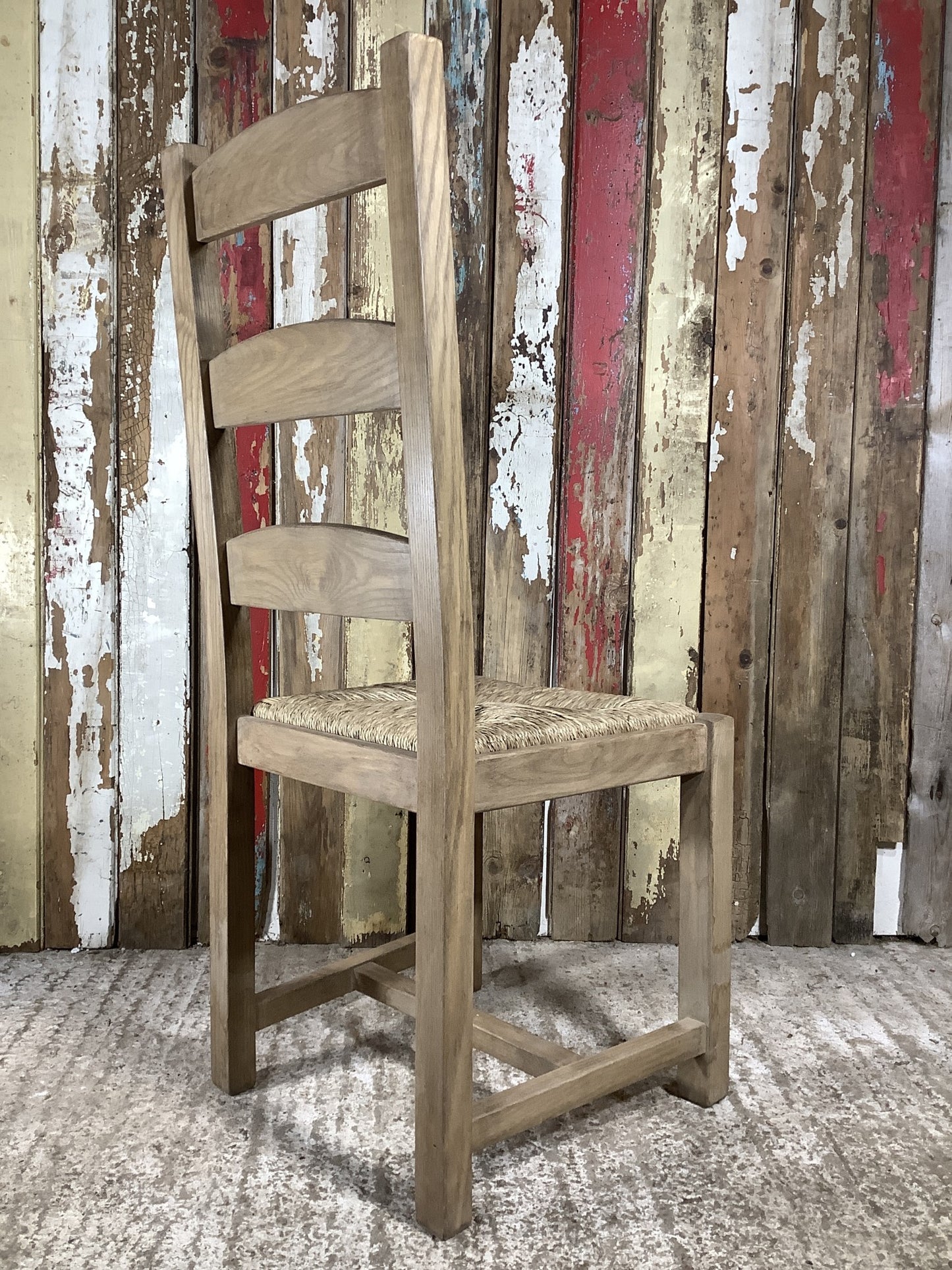 Solid Stained Ash Shaker Style Back Kitchen Dining Room Chair Sea Grass Seat