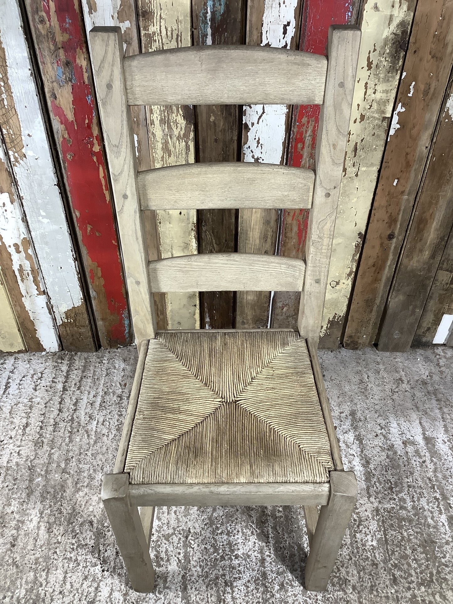 Solid Stained Ash Shaker Style Back Kitchen Dining Room Chair Sea Grass Seat