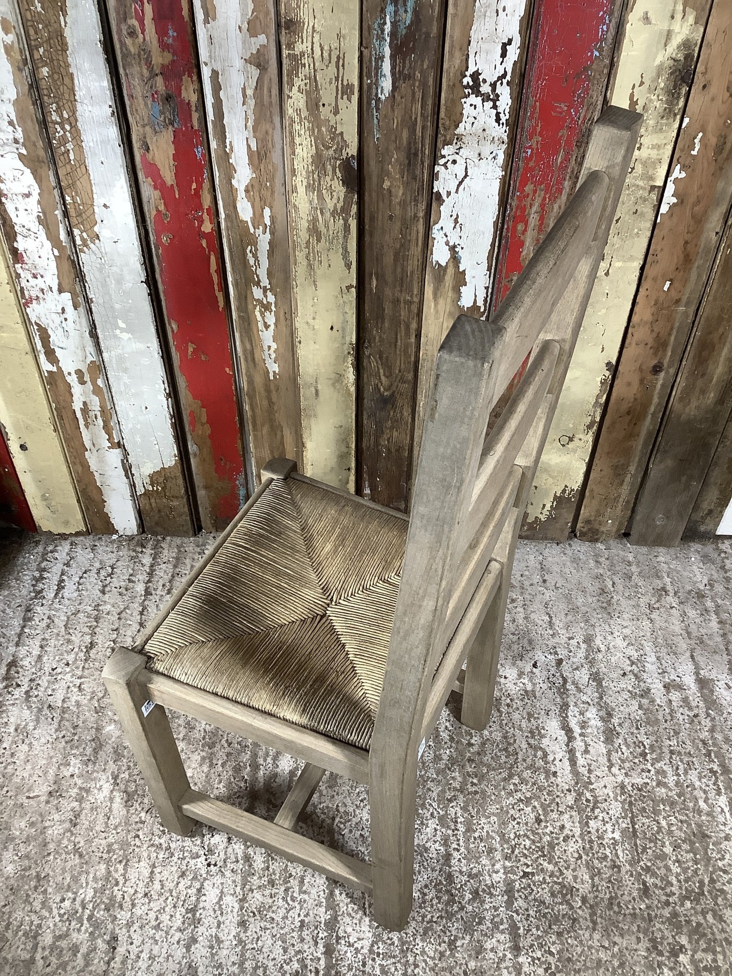 Solid Stained Ash Shaker Style Back Kitchen Dining Room Chair Sea Grass Seat