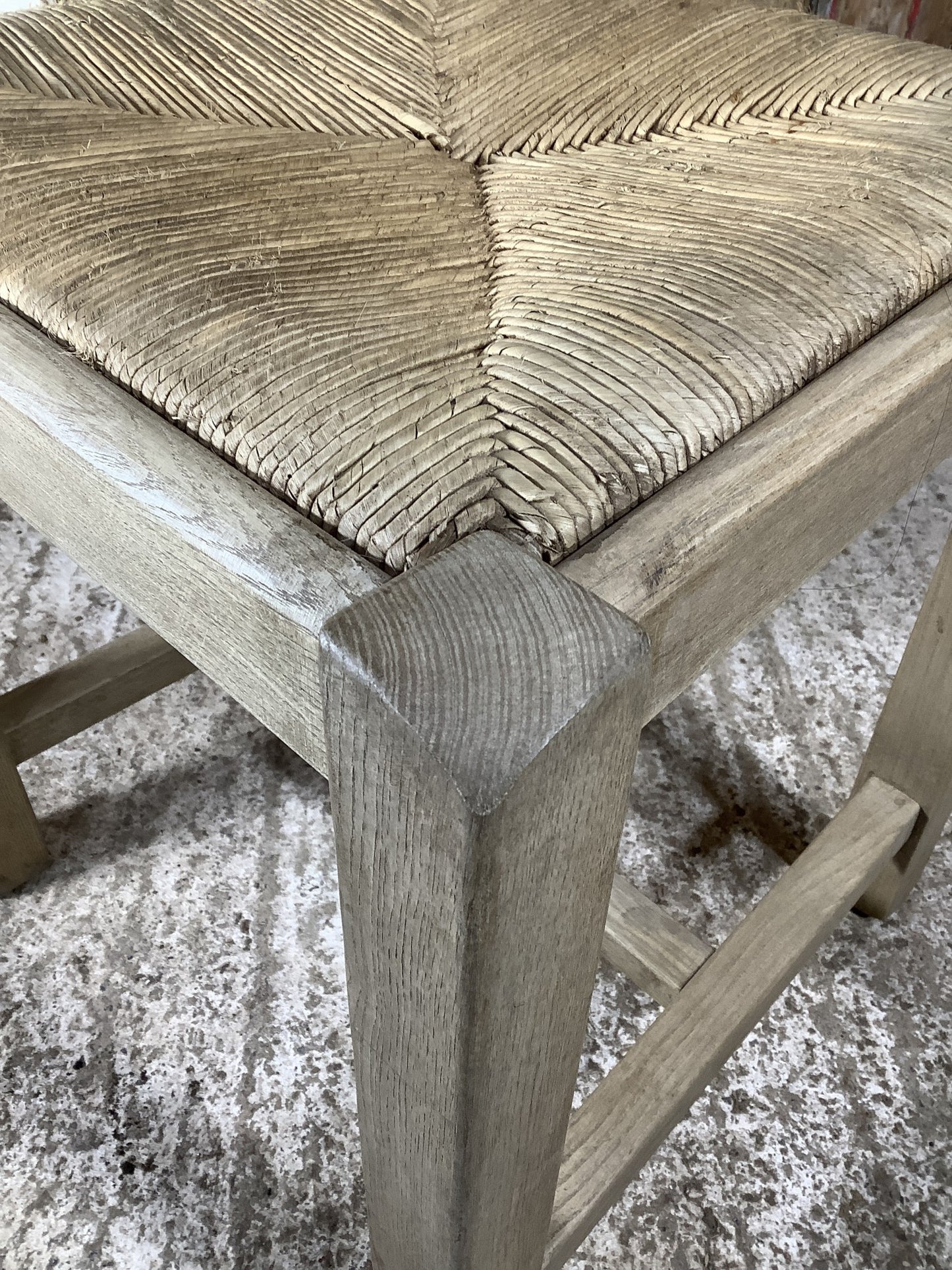 Solid Stained Ash Shaker Style Back Kitchen Dining Room Chair Sea Grass Seat