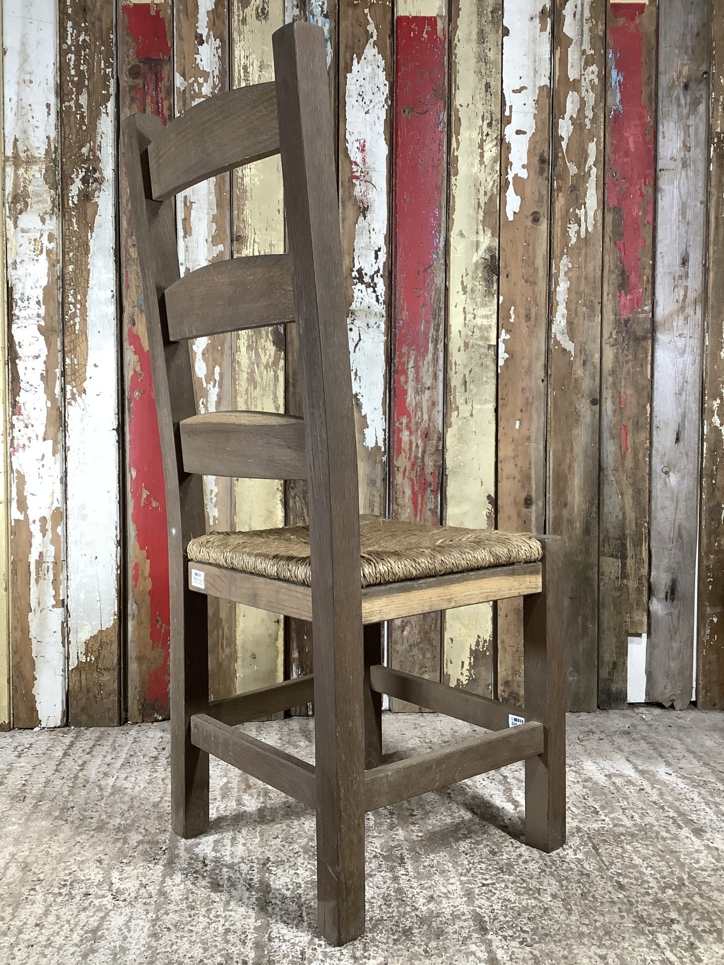 Solid Stained Oak Shaker Style Back Kitchen Dining Room Chair Sea Grass Seat