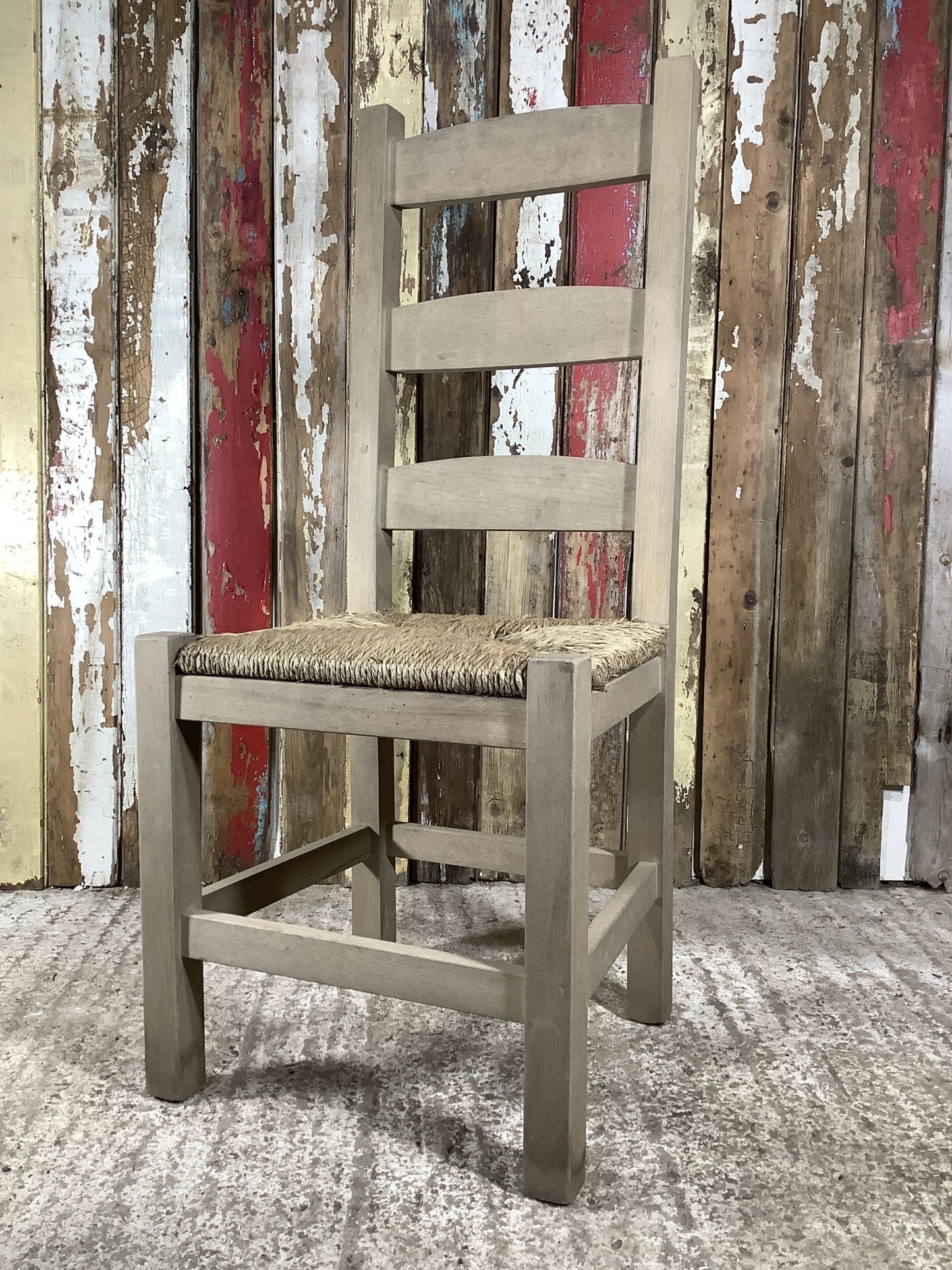 Solid Stained Ash Shaker Style Back Kitchen Dining Room Chair Sea Grass Seat